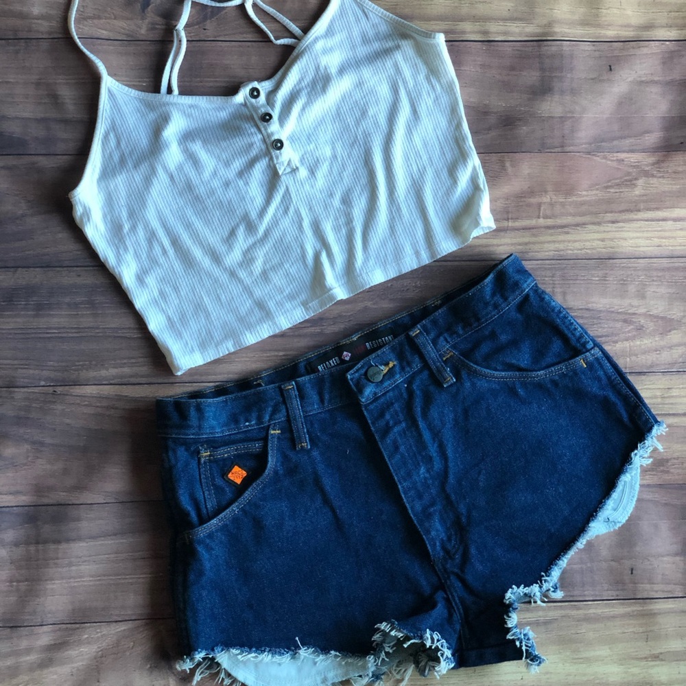 Vintage Wrangler FR Dark Denim Cut Offs!